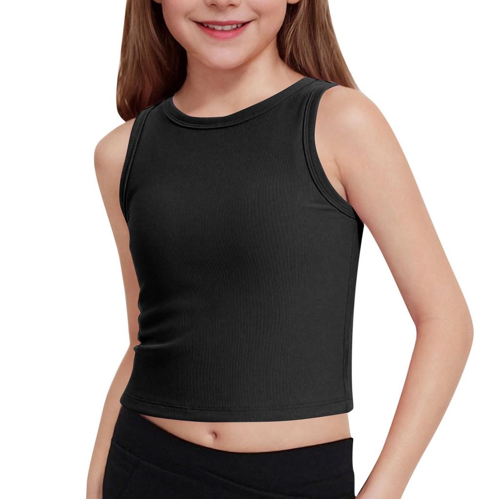 Girls' Ribbed Tank Top - Sleeveless Cotton Camisole