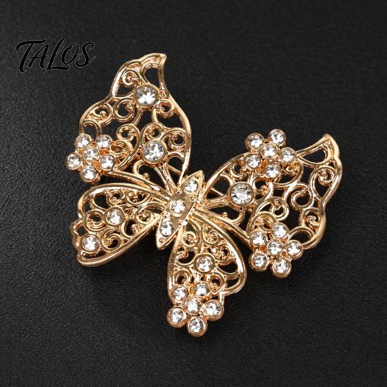 Decorative Butterfly Accessory Rhinestone Brooch for Women, Shape Lapel Pin Long-lasting Clip, Sweater Cardigan Coat Suit Scarf Jewelry Accessories