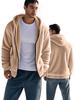 Men's American Style Double-Sided Fleece Hooded Jacket - Autumn/Winter, Zipper, Loose Fit, Casual Sweatshirt.