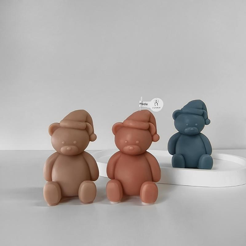 Cute 3D Cartoon Bear Silicone Mold for DIY Candle Soap Chocolate Handy Resin Decor Mould for Birthday Parties and Gifts
