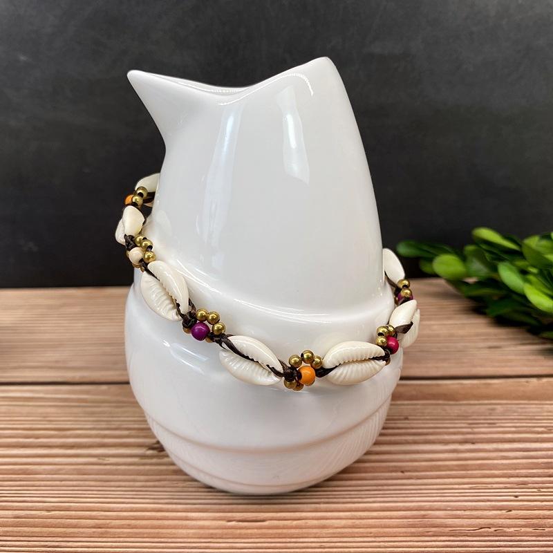 

Винтажный богемный бирюзовый браслет на ногу с бахромой ручной работы, женский браслет-колокольчик, универсальное простое украшение на ногу