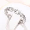 Huitan Modern Fashion Women's Wedding Ring with CZ Stone Silver Color Band Exquisite Linked Design Simple Stylish Female