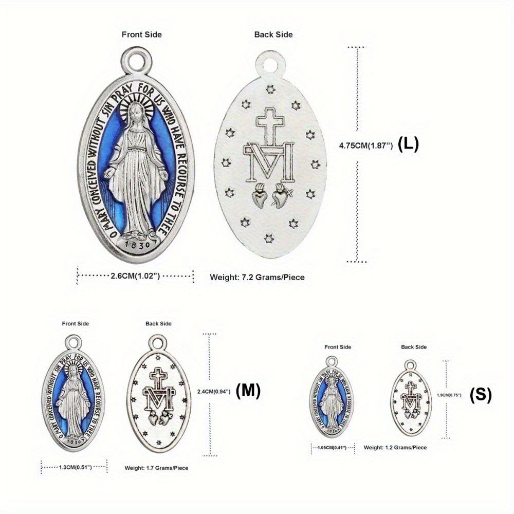 20 buc/lot Fecioara Harurilor Medalia Miraculoasă Pandantive Farmece Colier Rozariu Bijuterii Religioase Catolice Smalț Albastru
