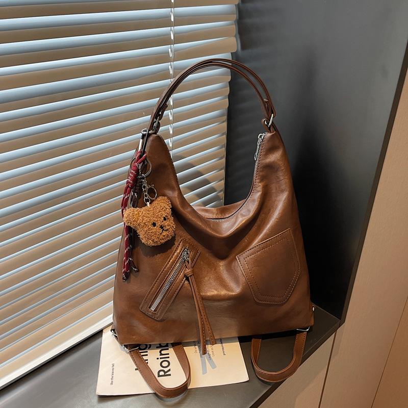 Vintage Commuter Tote Bag Women's Large Capacity 2025 New Casual One Shoulder Crossbody Multifunctional Fashion Backpack