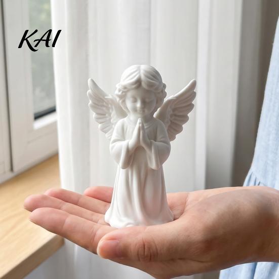 White Prayer Angel Statue 3D Printed Praying Figurine, Statue, DIY Paintable PLA Art Cherub Sculpture, Christmas Tabletop Home Office Decor, Religious