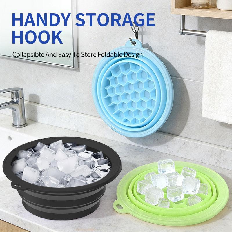 Silicone Face Bowl for Ice with Built-In Icetray Portable Ice Bowl for Face Foldable Face Ice Bath Bowl for Cold Therapy