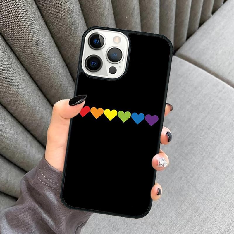 Heart Rainbow Gay Pride LGBT Phone Case For iPhone 17 Air 16 16e 15 13 14 Pro Max 11 12 Plus 2022 MAX Shell Cover