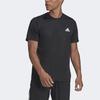 Adidas Solid Color Sports Fitness Short-Sleeve T-Shirt Men Tops Black HF7214