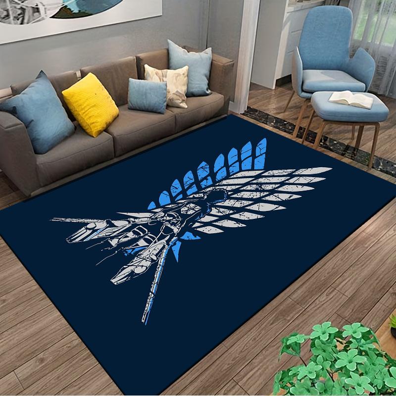 Anime-Inspired Wing Design carpet Non-slip rug suitable for living room and bedroom sofas