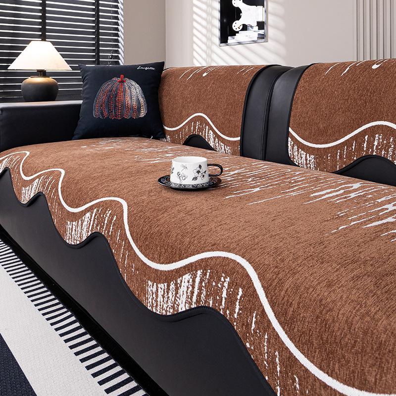 

Подушка для дивана нестандартной формы универсальная для всех сезонов 2025 новая подушка для сиденья дивана нескользящая прямой ряд легкая роскошь высокая мода накидка из ткани полотенце 70*70cm