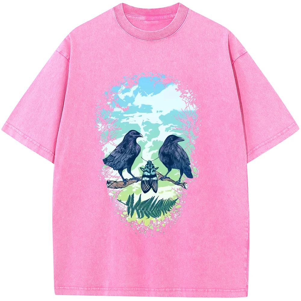 Men Women Casual Fashion Oversized T-shirt Washed Old High Quality T-shirt Vintage Colored Mens T-shirts