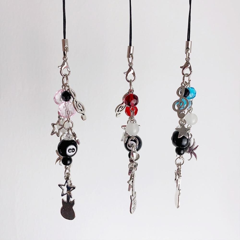 Bow Pink Guitar Phone Chain Guitar Cell Phone Strap Jewelry Gift Mobile Phone Lanyard  Woman Girl