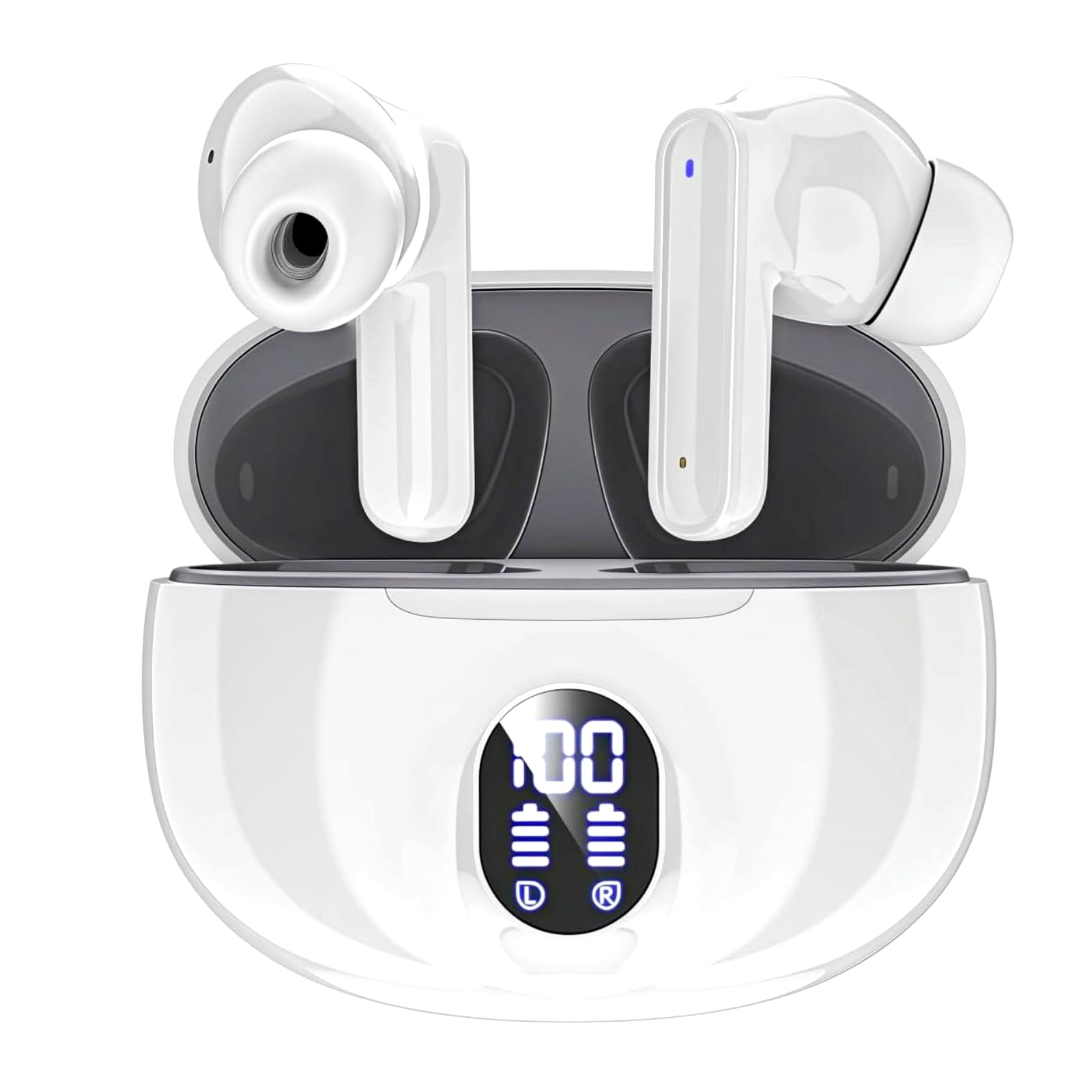 

Бездротові Bluetooth 2025 Останні Bluetooth-навушники з EDR Bluetooth Karna Автоматичний миттєвий дотик Ідеальні для та Шкільні навушники, + 5.3, Стиль, білий