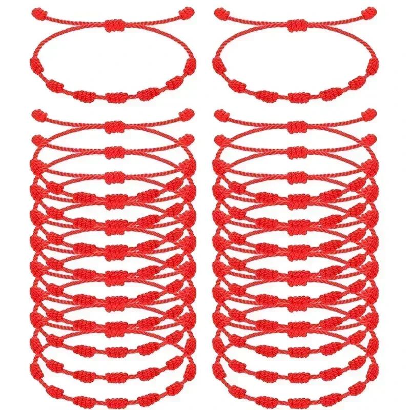 

Red Bracelet for The Year of The Zodiac Wrist Red Ropes Hand Woven Good Luck Transfer Pearl Ring Rope Women s Braided Ropes 2pcs