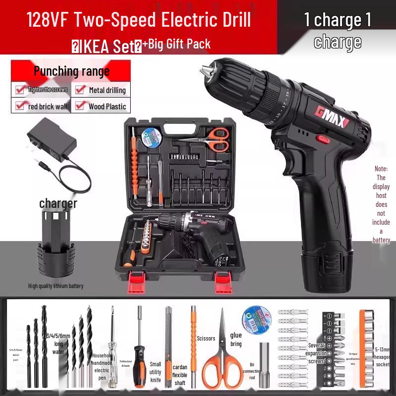 Rechargeable Cordless Hand Drill with Impact Function & Electric Screwdriver