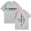 Herren T-Shirts mit doppelseitigem Druck Schaltgetriebe 1N23456 Motorrad Geschwindigkeit Mode EKG Tops Übergroßes T-Shirt Hip Hop Streetwear