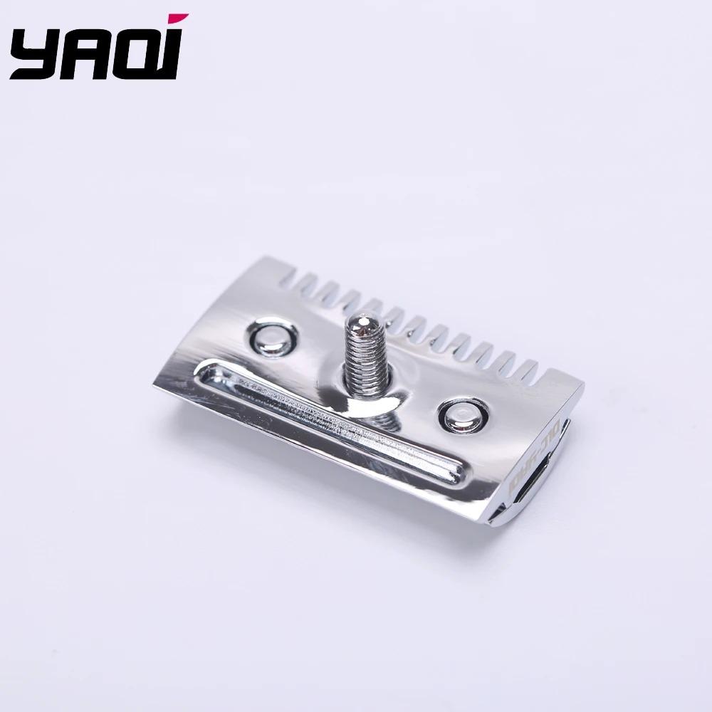 "The FLIPSIDE by YAQI" A Dual Comb Dual Aggression Level Mens Razor Head In Chrome