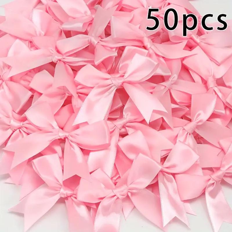 50pcs/bag Ribbon Bows Decoration Handwork DIY Party Decoration Swallowtail Bow Party Decor 85x85mm