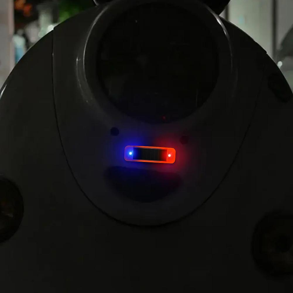 Solar Power Mini LED Car Warning Light Red-Blue Strobing Night Security Simulated Alarm Wiring-Free Wireless Flash Warning Light