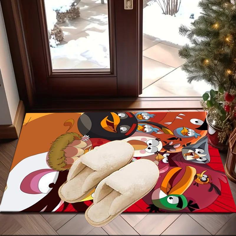 Red Birds Characters Collage Carpet, Chair Rug,Rug for Office Bedroom Living Rooms, Doormat Decor Fan Gift Christmas Gift