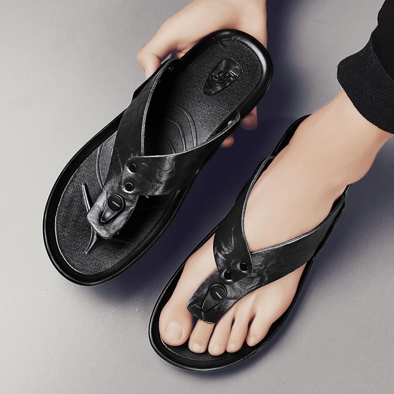 Fashion Men's Black Brown slippers Comfortable and breathable Flat bottom styles Leisure Summer Hot selling Trendy Youth Flat New