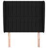 vidaXL Kopfteil mit Ohren Schwarz 93x23x118/128 cm Stoff