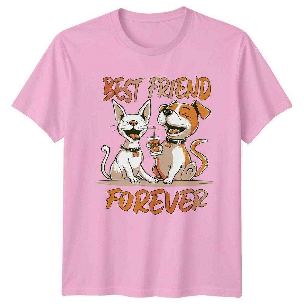 Best Friend Forever TShirt Cat Dog Humor Pet Lover Gift For Him And Her