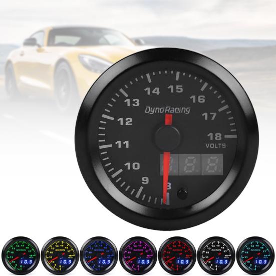 

Voltmeter Dual Display 2 52mm 7 Color 8-18V inch Voltage Gauge for