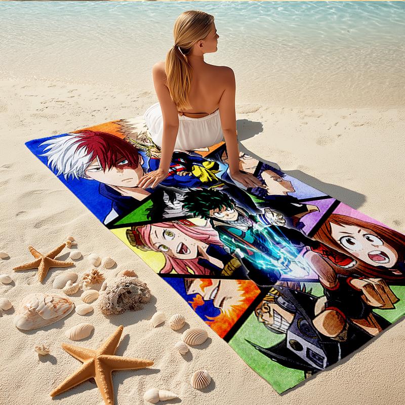 1Pc Heroic Adventures Unite Beach Towel Quick Dry Multiuse For Beach Pool Gym Yoga Home Travel Christmas Halloween Xmas Gift L1559