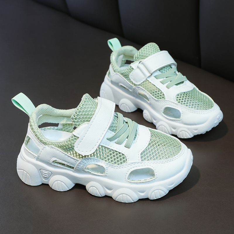 Summer boys and girls mesh breathable sports shoes spring and autumn children's casual soft sole hollow boys dad shoes baby shoes