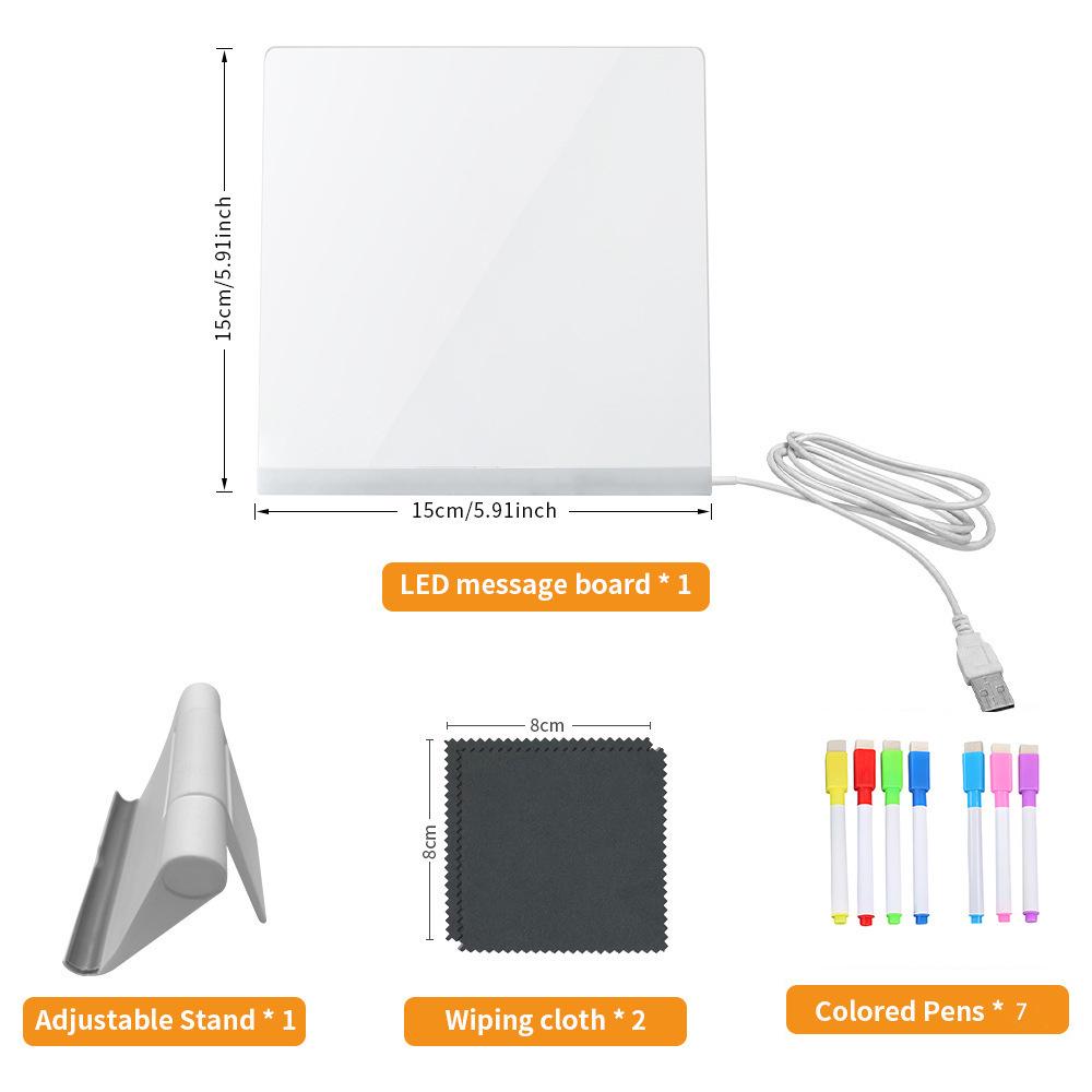 

Детская стираемая акриловая доска для рисования, светящаяся в темноте, и мольберт-ночник 20cm*20cm