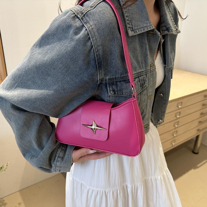 Fashionable Pu Leather Underarm Bag For Women Stylish Mid-size Shoulder Bag