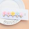 5pcs Transparent Sparkle Resin Flowers Girls Hair Clips Cute Sakura Golden Metal Shattered Hair Clips Women Hair Accessories