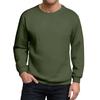 Men's Loose-fitting Casual Waffle-weave  Neck Long-sleeved Top