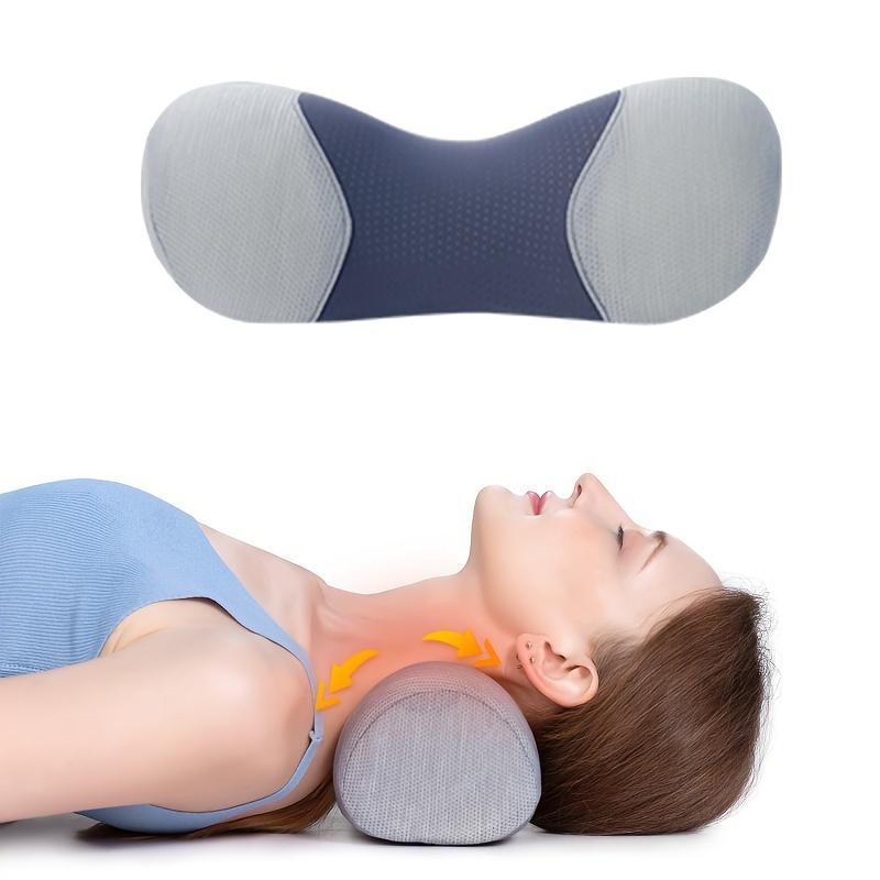 Small Neck Roll Pillow, Cervical Pillow for Travel, Contour Support Pillow for Sleeping, with Breathable Pillowcase