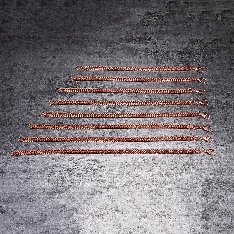 Reine Kupferarmbänder für Männer Frauen Verstellbare Cuban Link Kettenglied Hummerverschluss 6mm Breit Kratzfest Männlich 7-10.5 Zoll Schmuck