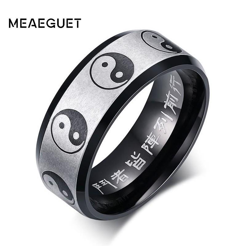 Yin Yang Ring Taoist Zen Spirit Man Woman Ring Balance Yoga Stainless Steel Jewelry Size 5 to 14 5