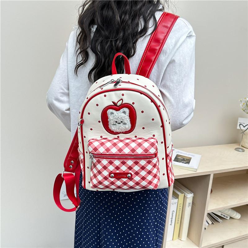 Schoolbag Korean sweet wind backpack women's 1011 new cute bear embroidered versatile schoolbag shopping backpack