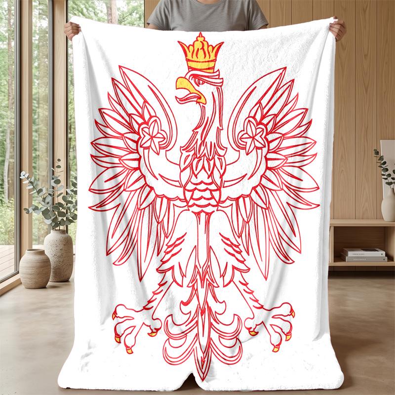 Poland Theme Blanket Soft Flannel Blanket Plush Throw Blanket Cozy Sofa Bed Blanket for Home Decor
