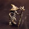 1/2/3Pcs Brass Frog Witch Figurine Vintage Brass Frog Ornament Fantasy Witch Decoration Whimsical Home Accents