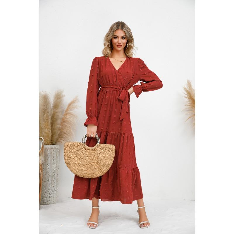 Einfarbiges Swing-Freizeitkleid