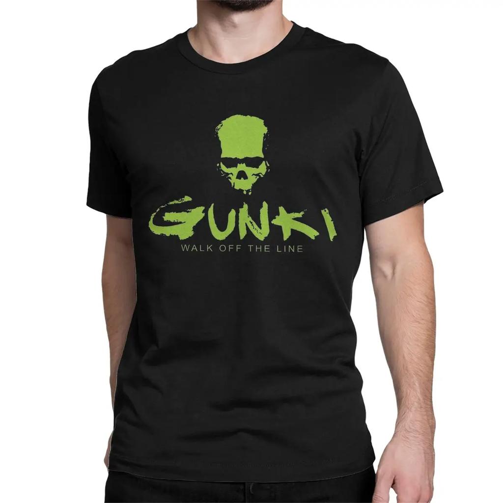 Gunki Cool Reines Baumwoll-T-Shirts Rundhals Kurzarm T-Shirts Angler-Logo T-Shirts für Herren Damen Sommerkleidung