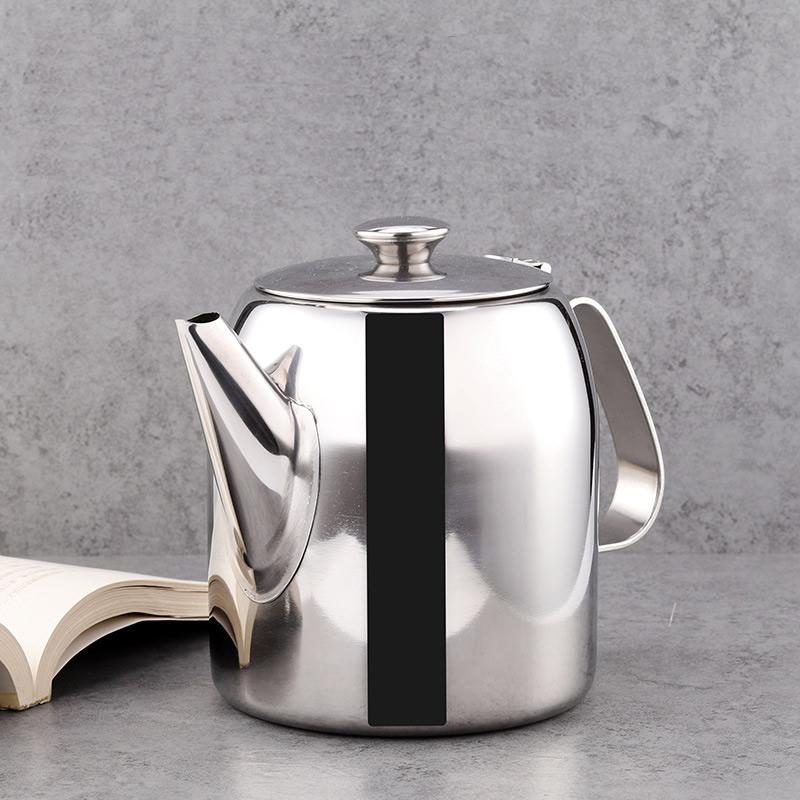 Stainless Steel Teapot Coffee Pot Kettle With Filtering Holes Support Stove Cooking Home Kitchen Bar Coffee Shop Accessories