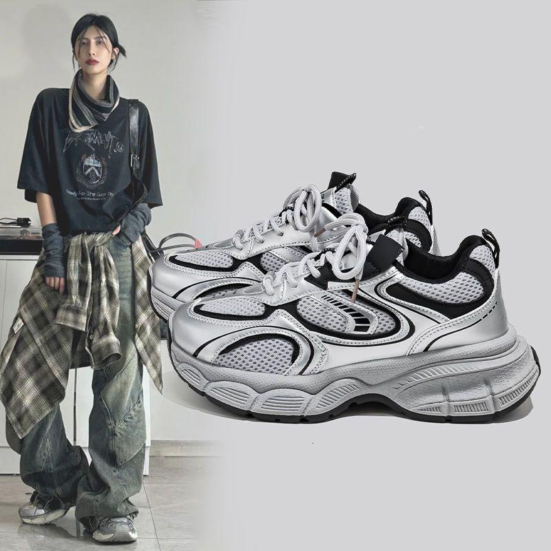 Internet Celebrity Dad Shoes Women Super Fire 2025 New Spring and Summer Thick-soled High-top Small Height-increasing Casual Shoes