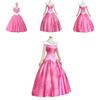 Enchanting Pink Sleeping Beauty Aurora Gown Costume For Women With Puff Sleeves