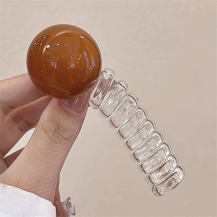 Chic Japanese-Inspired Spiral Hair Tie - Acrylic, Cute & Sweet Ponytail Holder for Women and Girls