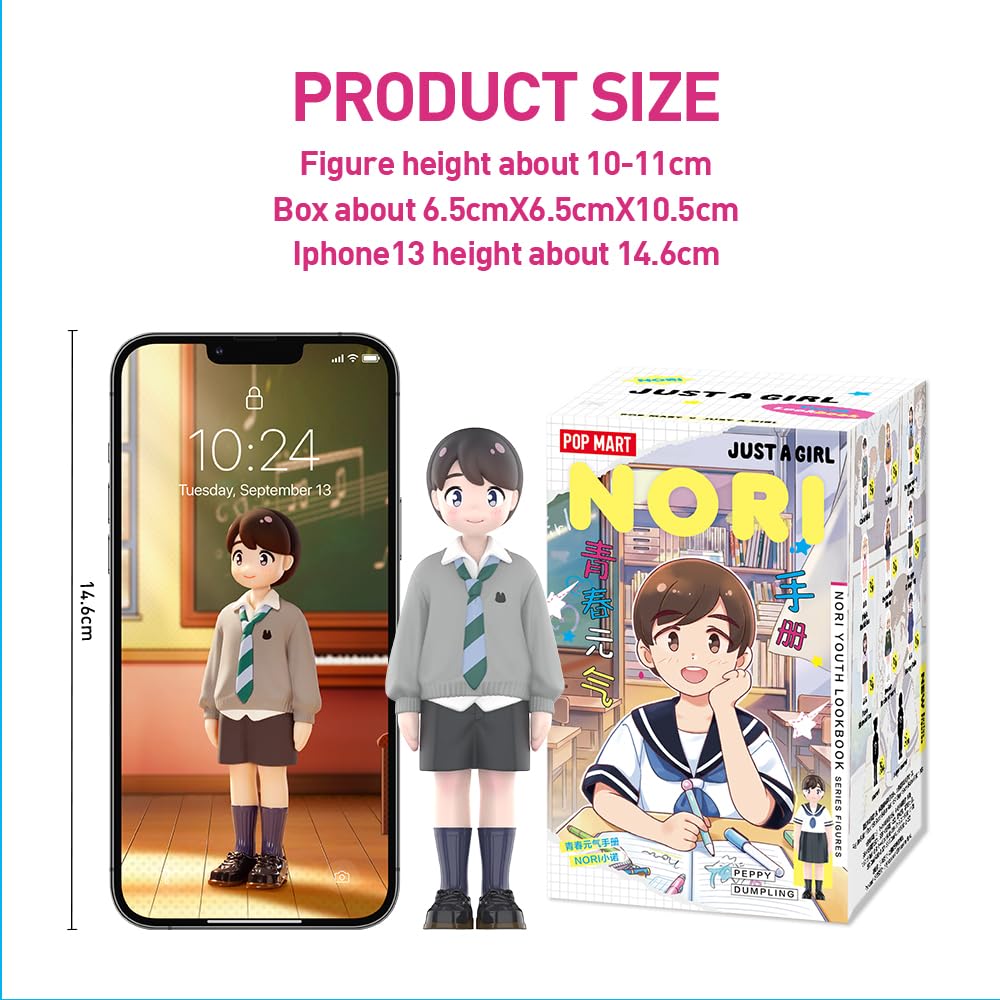 POP MARTNORI Youth Lookbook Series Pop Mart Gachapon Blind Box Figure Plastic Model Premium Toy Soft Vinyl Original Character Birthday Gift [3-Piece}
