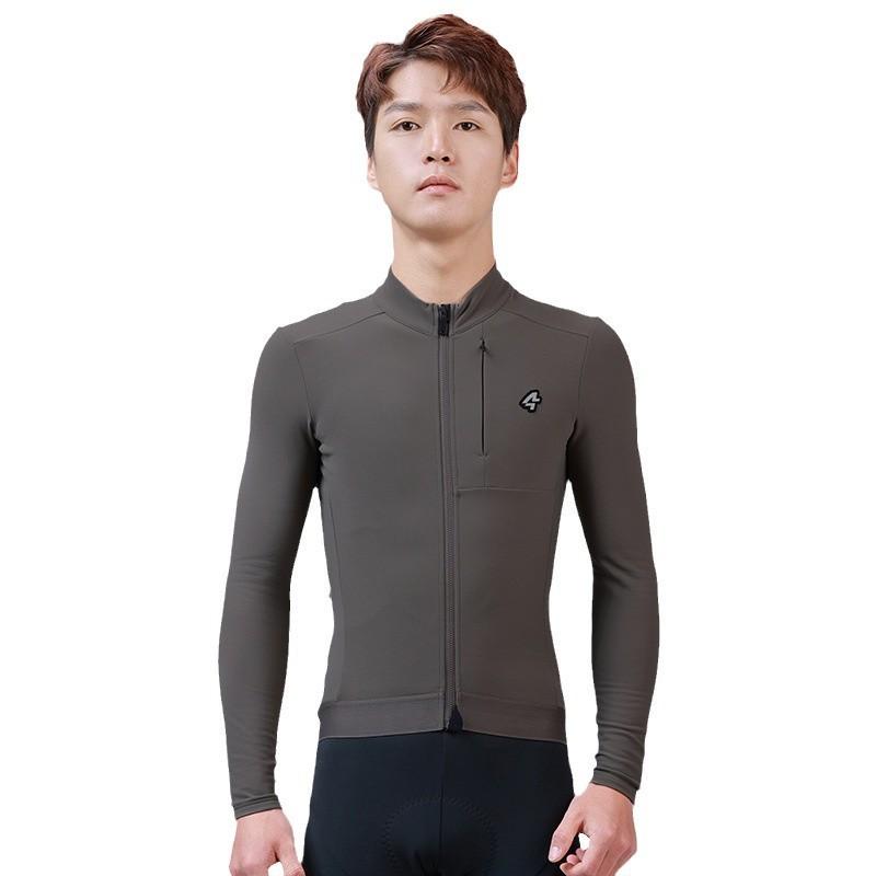 Mens Thermal Cycling Jersey Long Sleeve Fleece Lined Winter Bike Top Road 5-15C