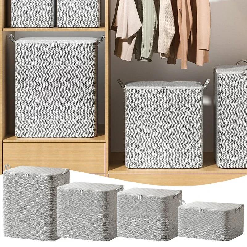 Clothes Storage Bag Wardrobe Organizer With Lids Quilt Organizer With Handle Luggage Moisture-Proof Organizer Household Sorting