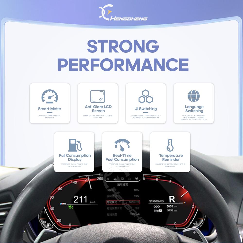 For BMW 5 Series GT 6 Series 7 Series X3 X4 X5 X6 2009-2017 Car Digital Cluster LCD Dashboard Carplay Cockpit Virtual Instrument